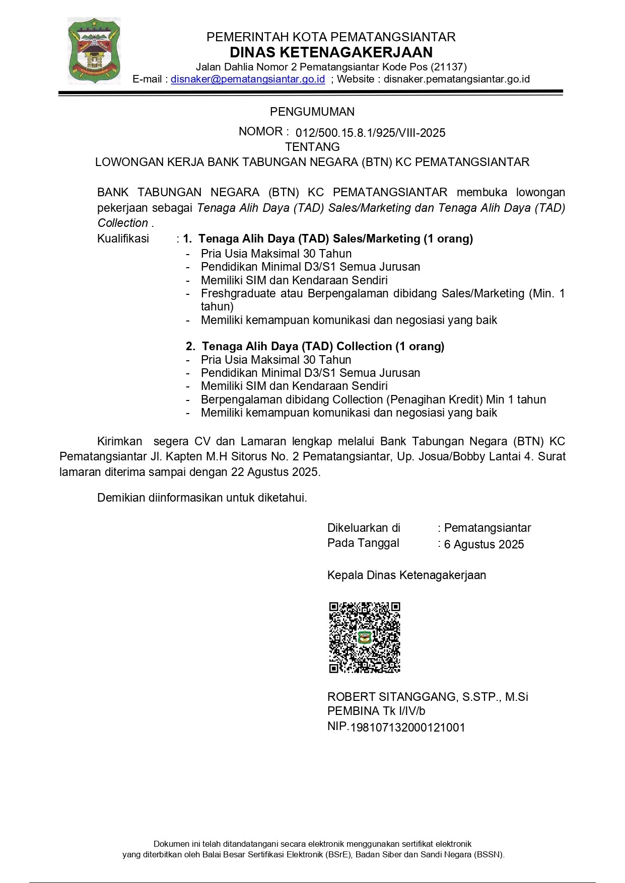 LOWONGAN KERJA