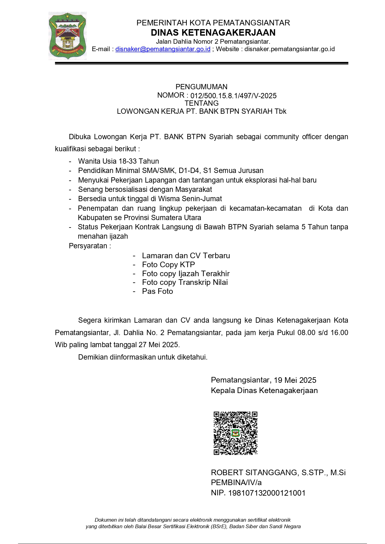 LOWONGAN KERJA