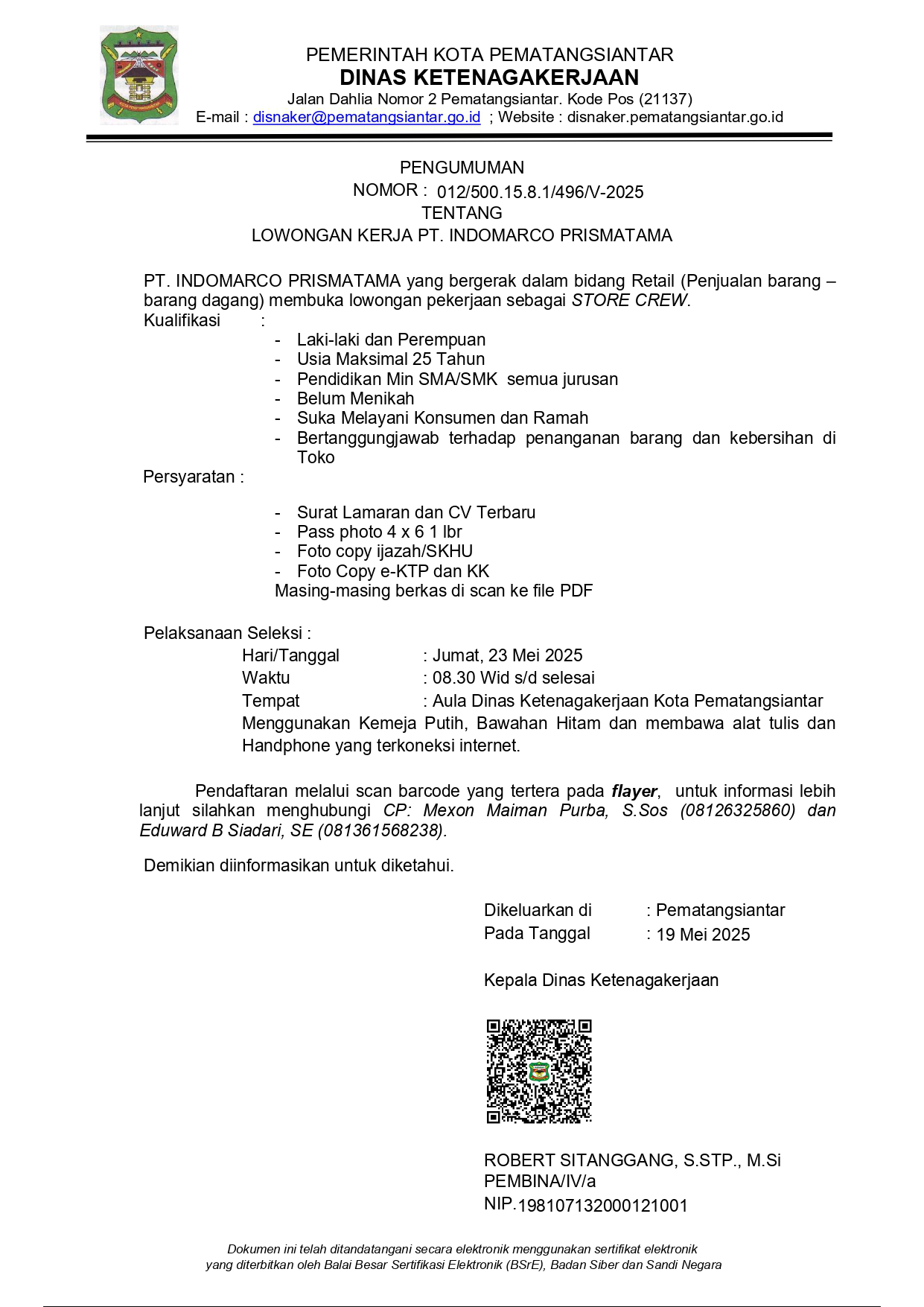 LOWONGAN KERJA