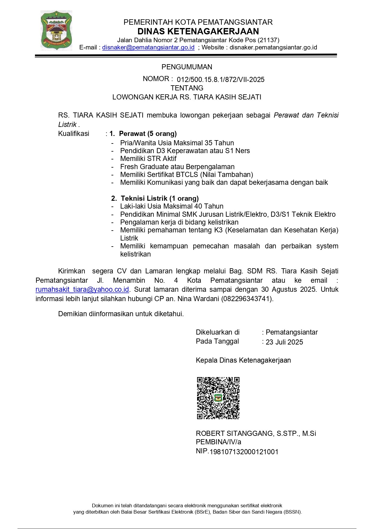 LOWONGAN KERJA