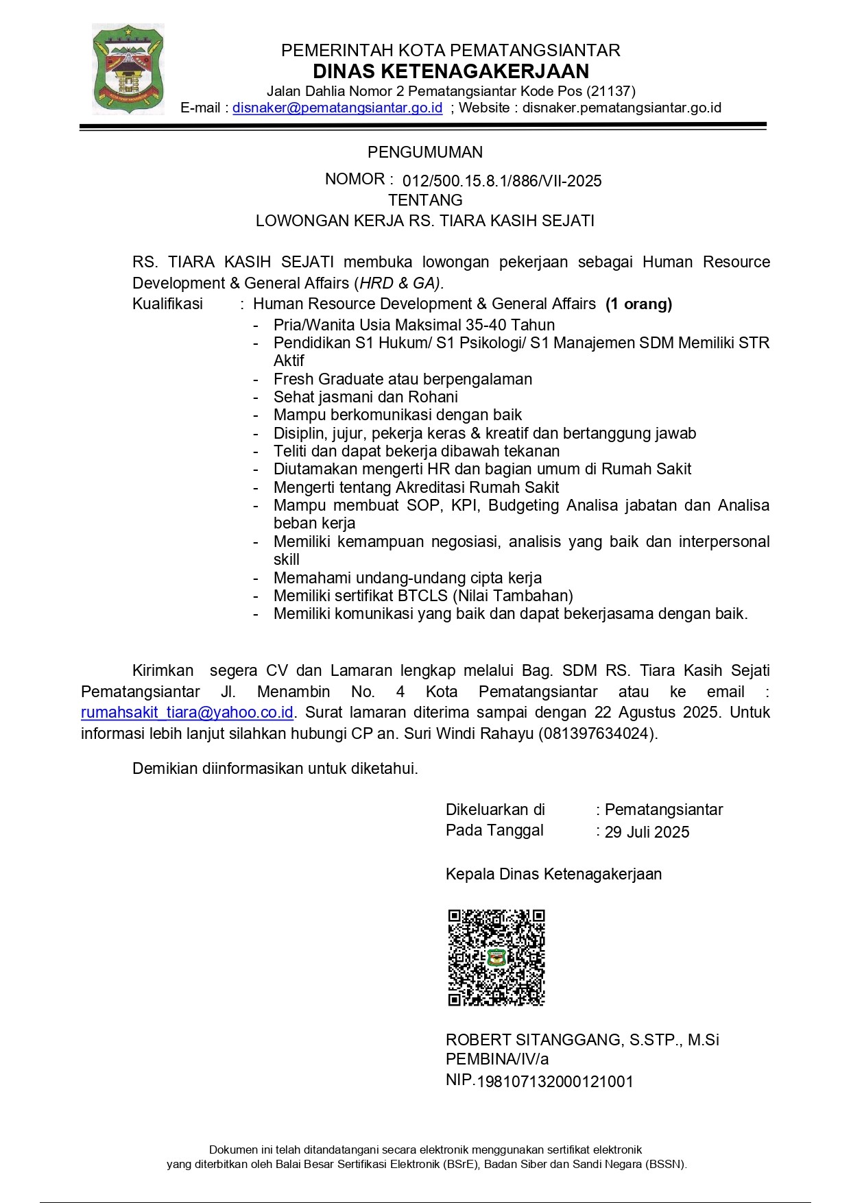 LOWONGAN KERJA